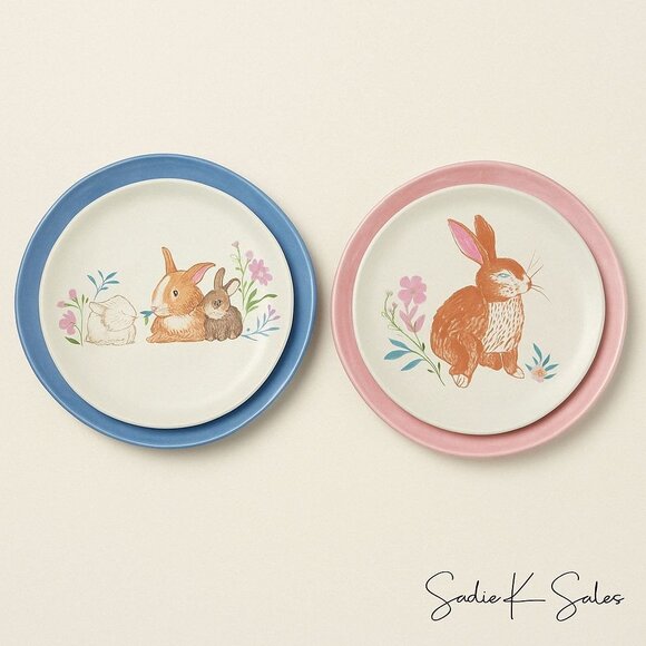 Threshold 12pc‎ Easter Bunnies & Floral Dinnerware Bundle Target Spring 2023 NWT - Picture 3 of 5